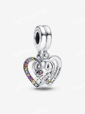 Pandora Puzzle Piece Hearts Splittable Friendship Dangle Charm